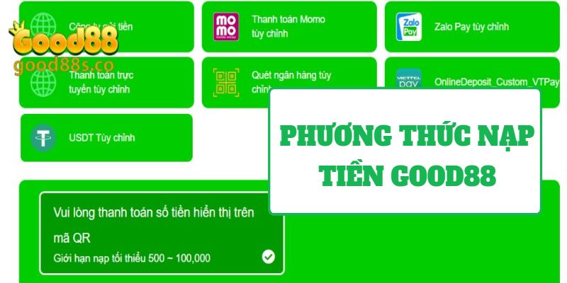 Hướng dẫn chi tiết nạp tiền qua ngân hàng tại Good88